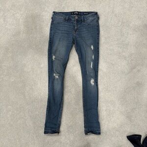 Hollister Medium Wash Distressed Skinny Jeans